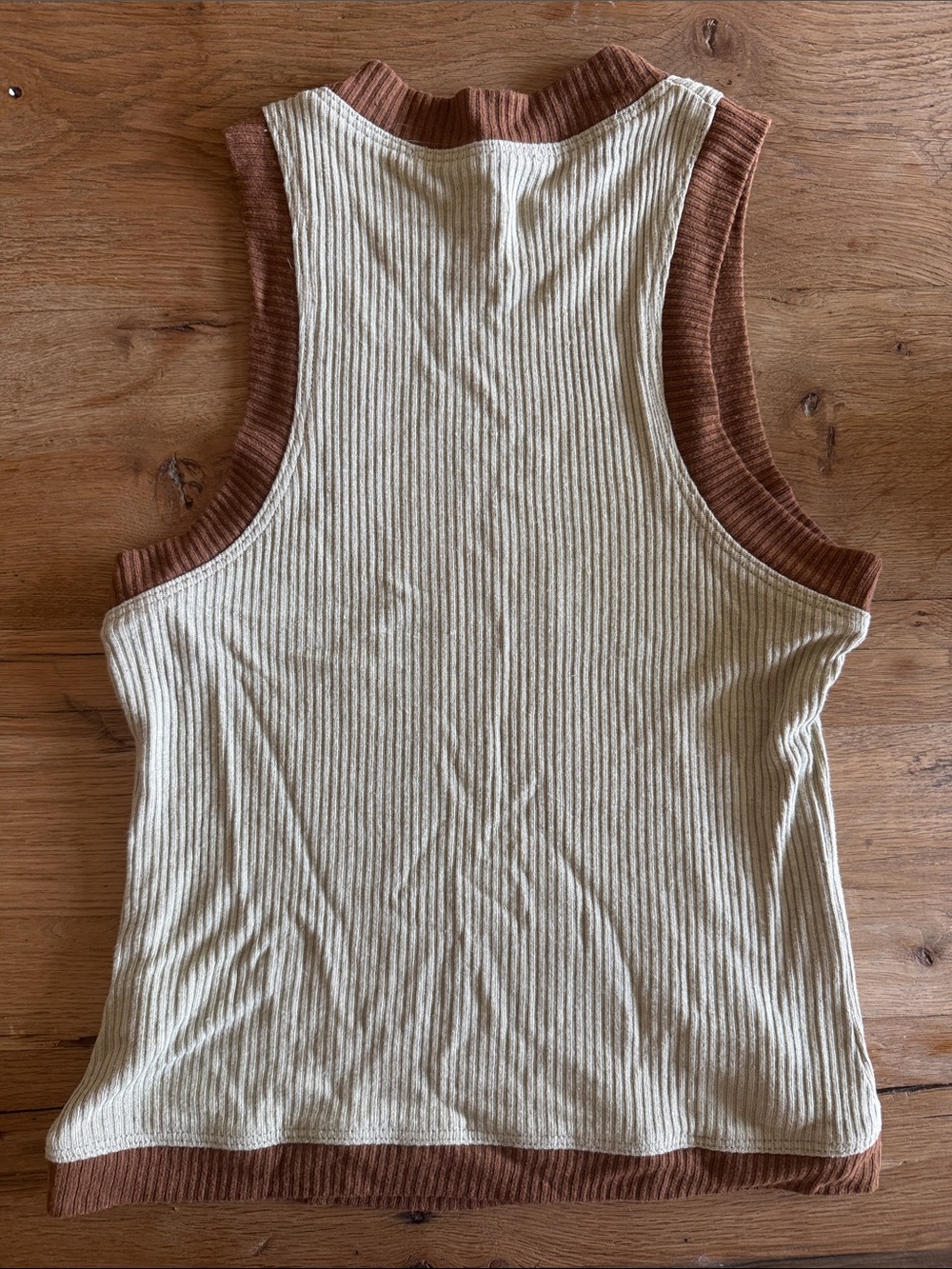 Selva Negra Ribbed Two-Piece Tank & Pants Set - Cream and Rust - Picture 4 of 7